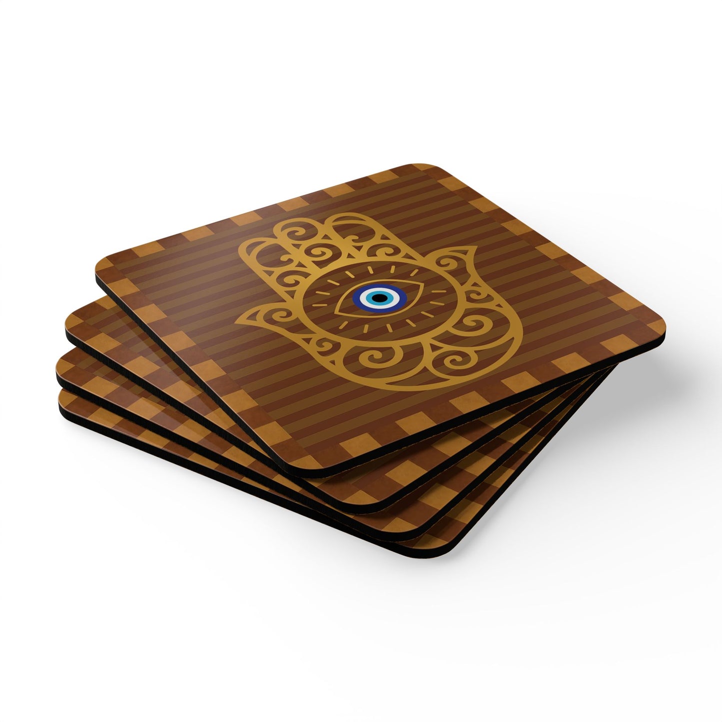 Hamsa Eye Coaster Set | Spiritual Drink Coasters | Protection Home Accessories