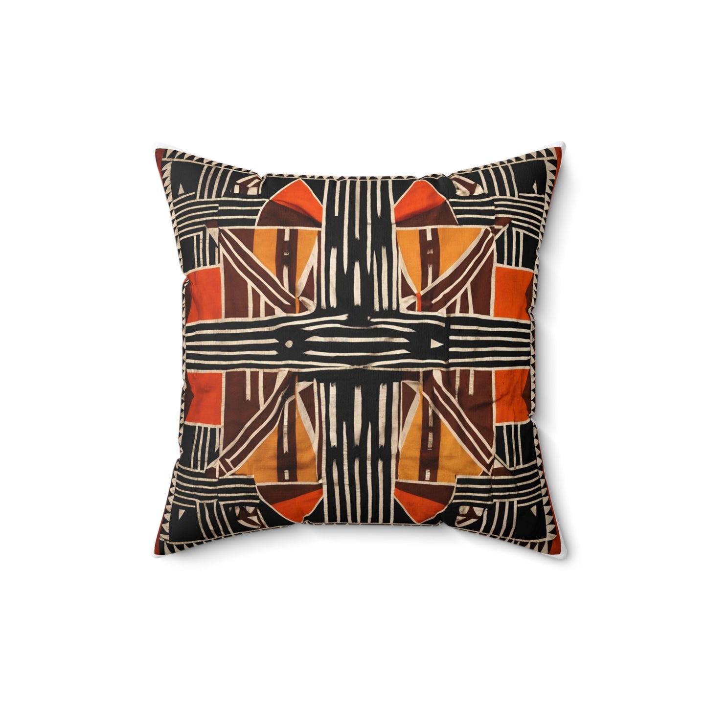 Shades of Orange Bogolan Print Couch Pillow or Case