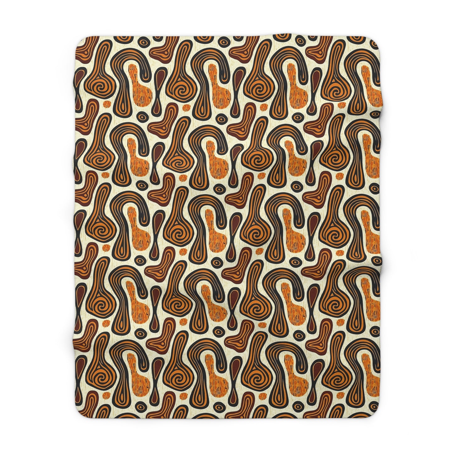 African Mudcloth Sherpa Blanket