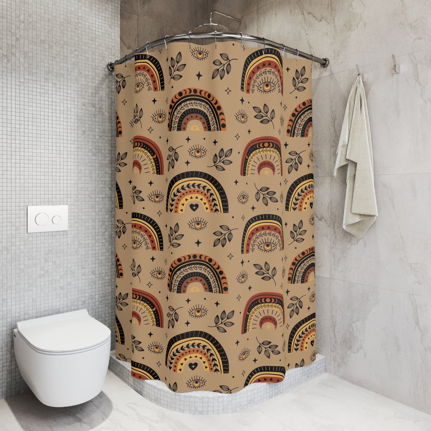 Boho Rainbow Shower Curtain