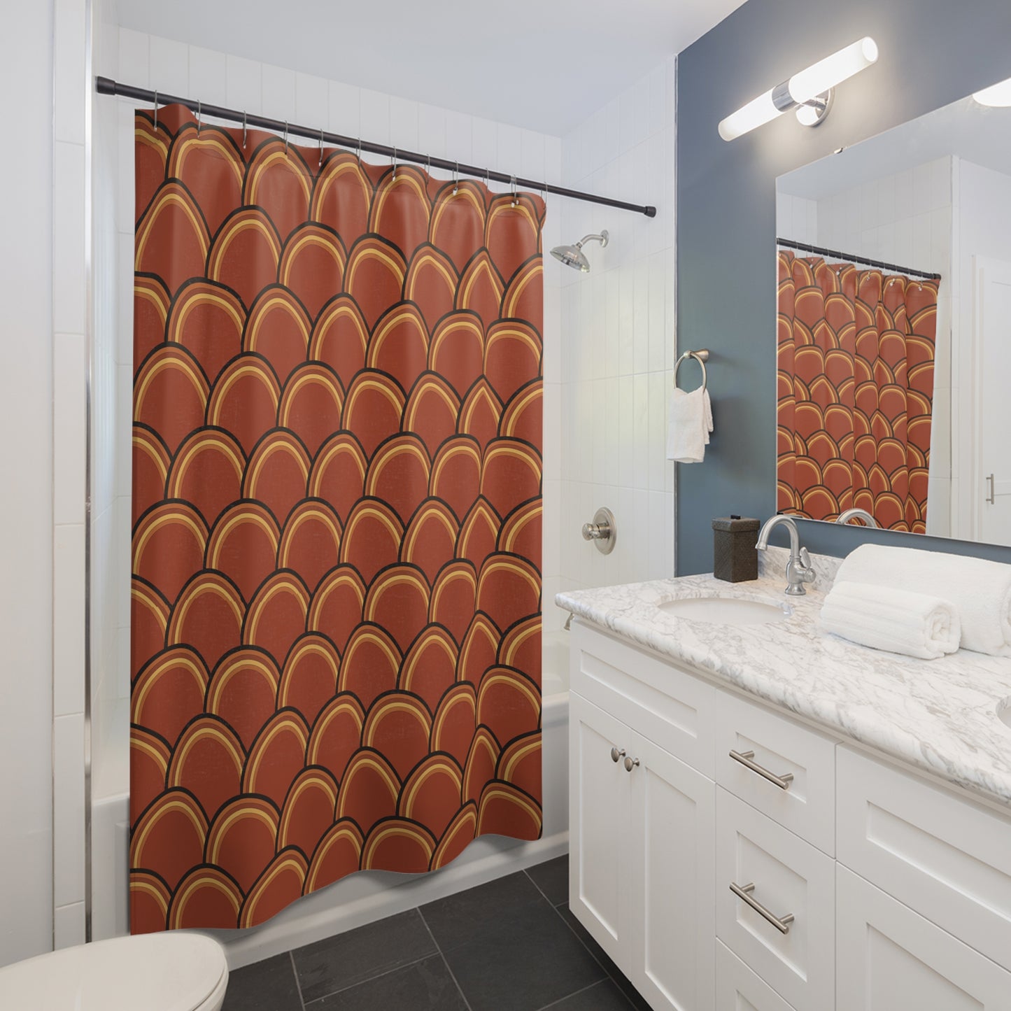 Retro Scallop Shower Curtain