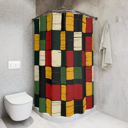 African Kente Pattern Shower Curtain