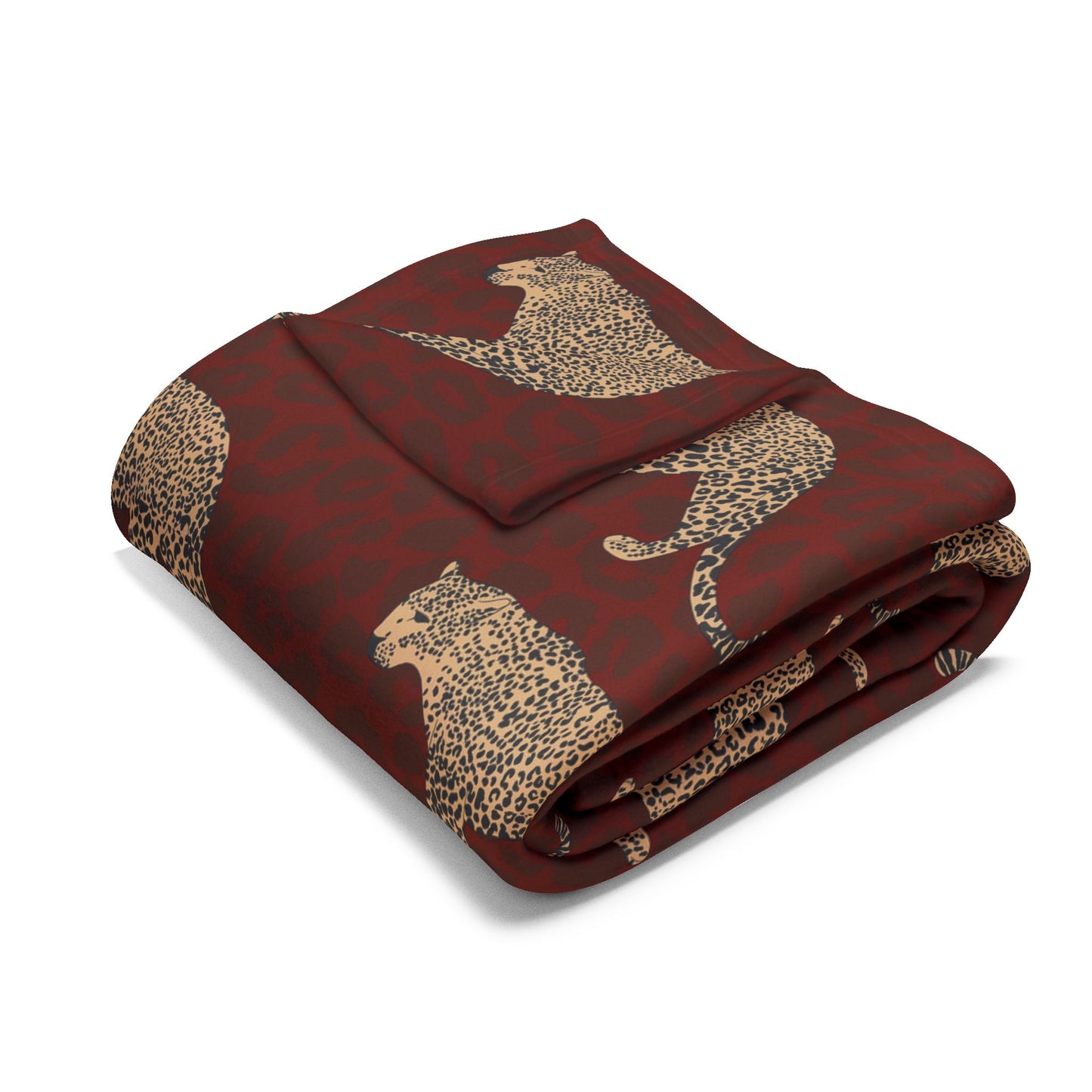 Leopard on Leopard Print Fleece Blanket