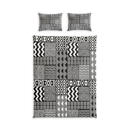Black White African Mudcloth Cotton Duvet Cover Set