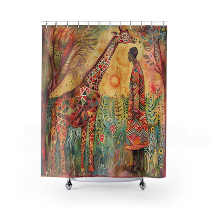 Bohemian Giraffe Shower Curtain
