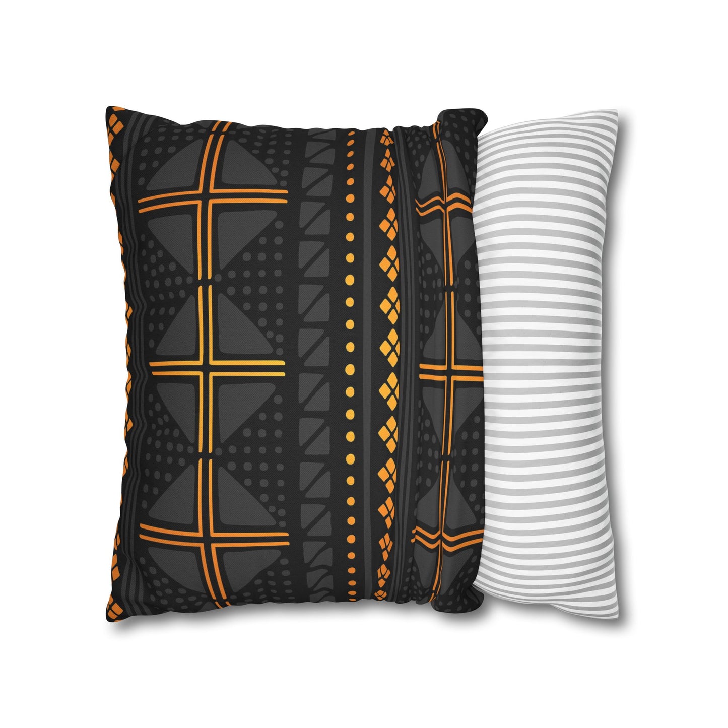 Black Gold Tribal Pillow Cover