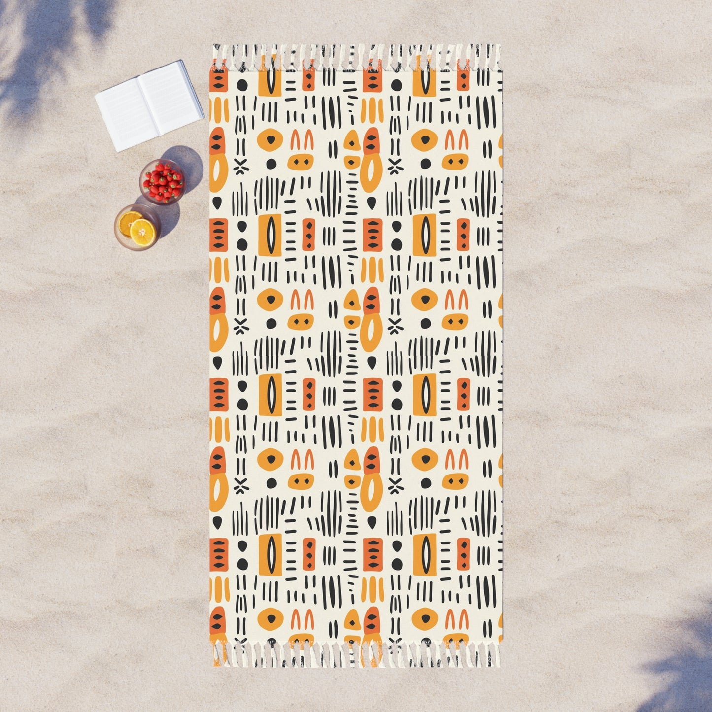 Boho Mud Cloth Print Beach Towel