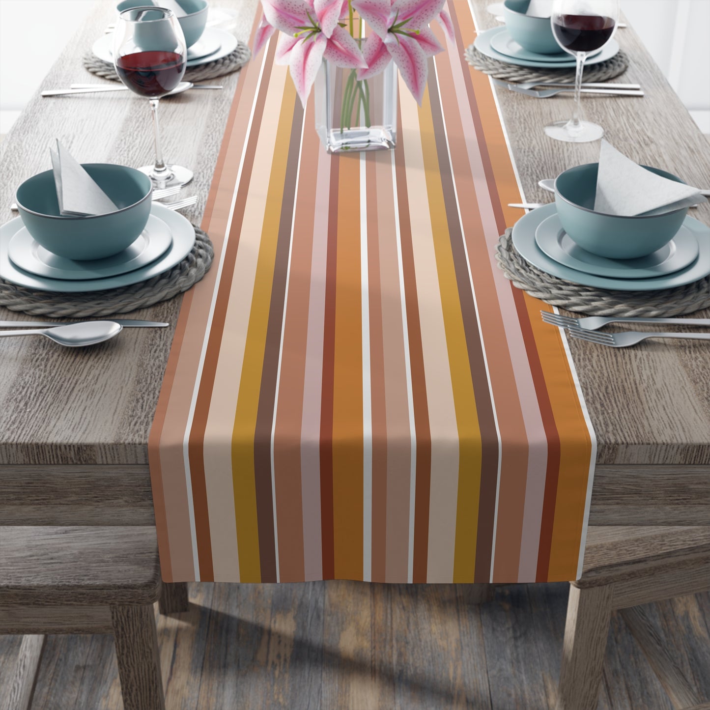 Pastel Stripes Table Runner