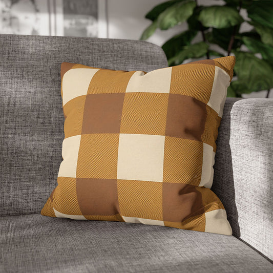 Gold Gingham Cushion Cover
