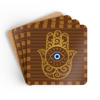 Hamsa Eye Coaster Set | Spiritual Drink Coasters | Protection Home Accessories