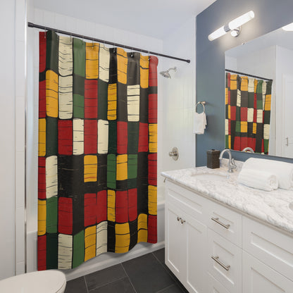 African Kente Pattern Shower Curtain