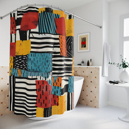 Abstract Tribal Shower Curtain