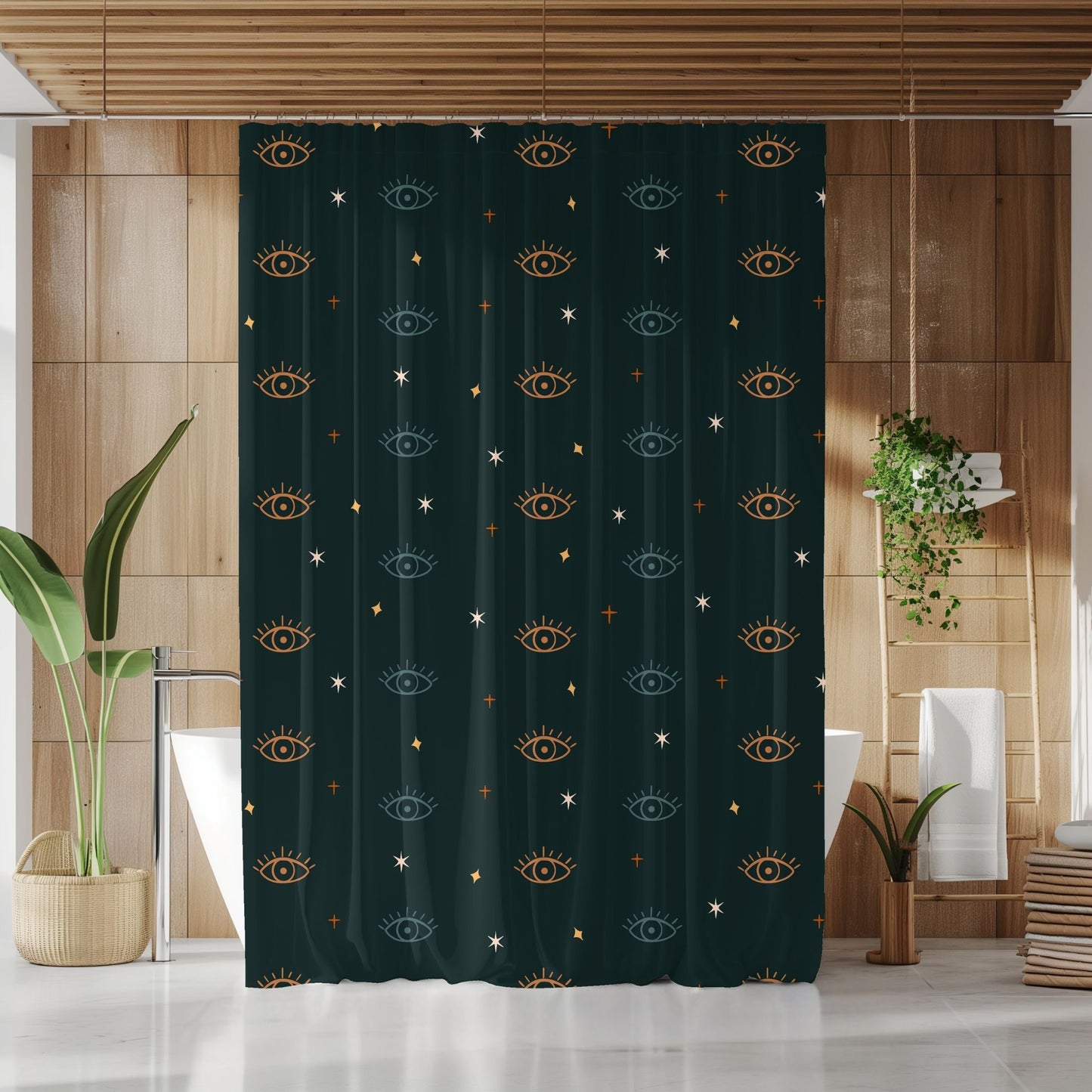 Boho Evil Eye Protection Shower Curtain