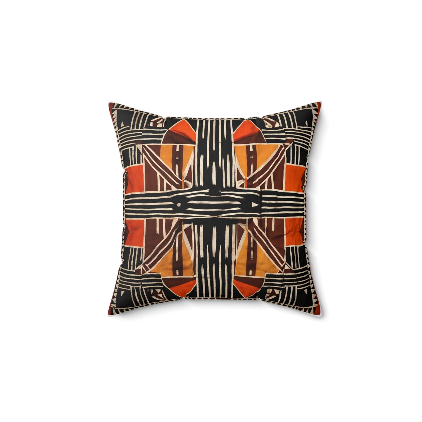 Shades of Orange Bogolan Print Couch Pillow or Case