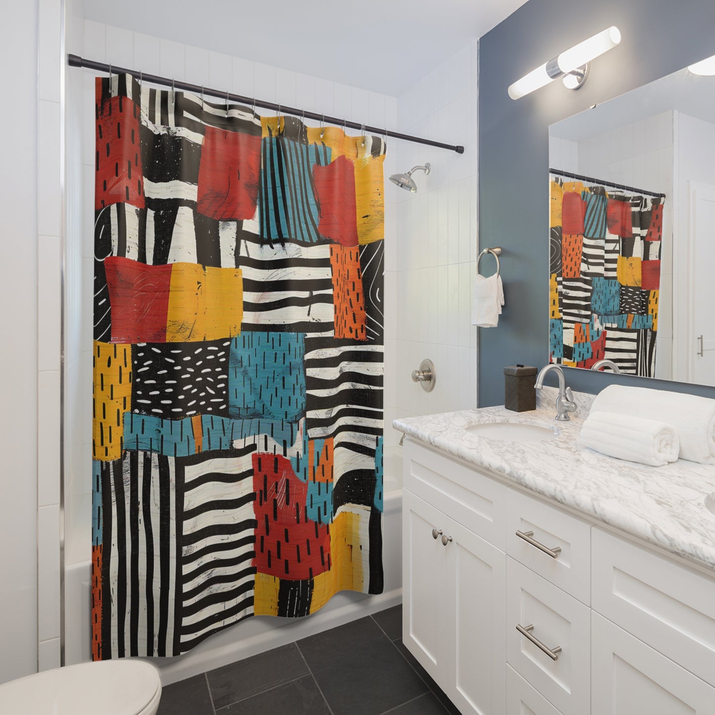Abstract Tribal Shower Curtain