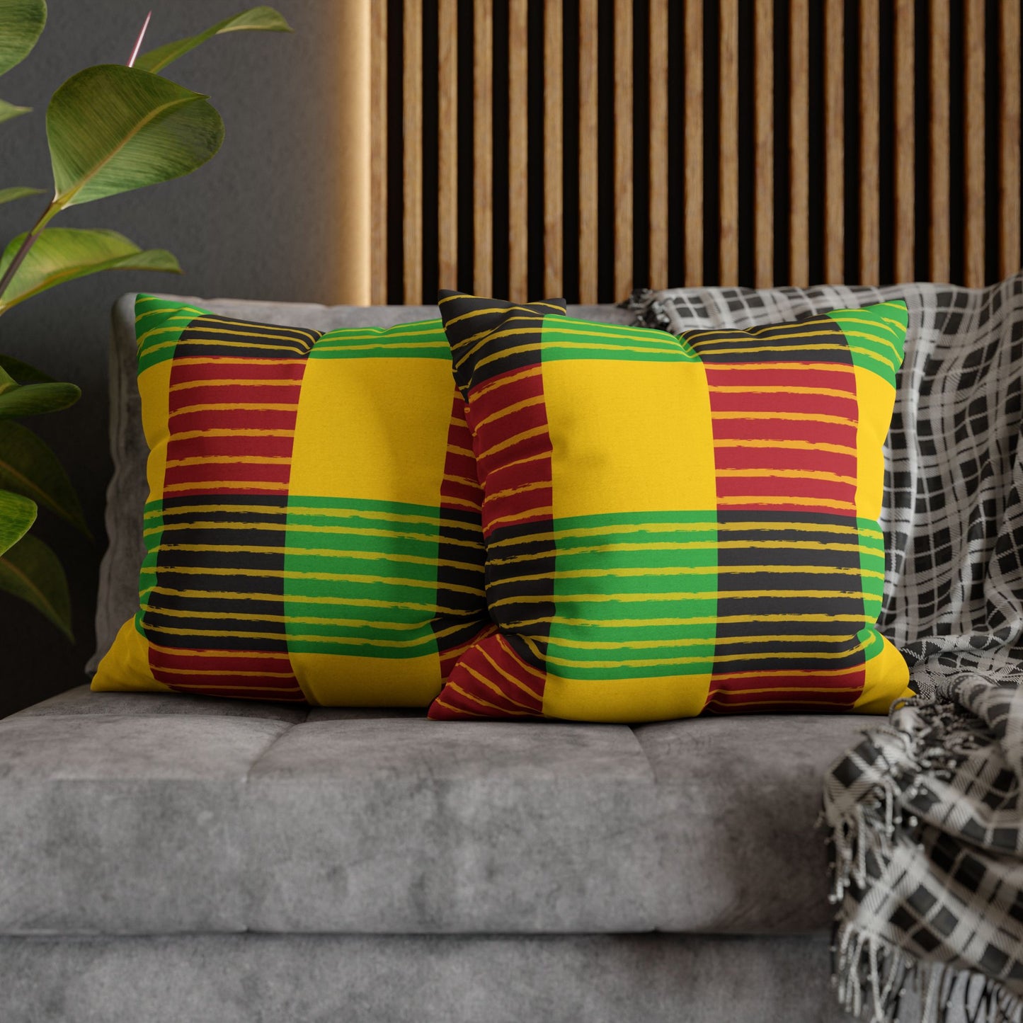 African-Inspired Plaid Accent Cushion
