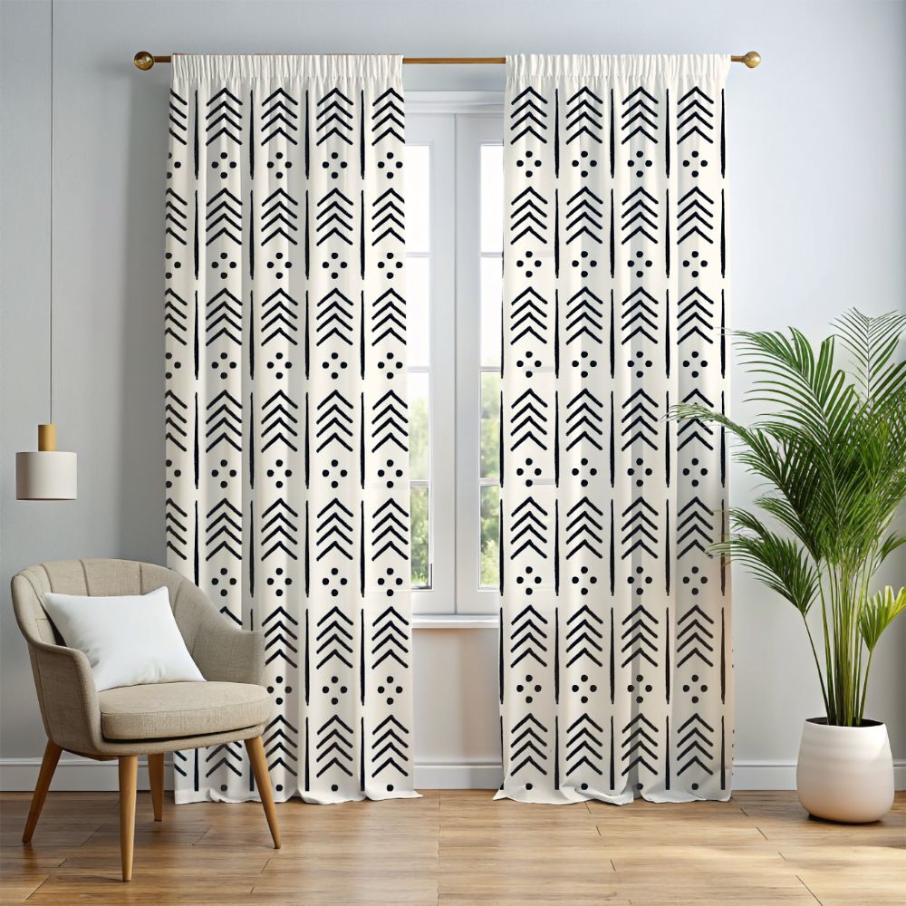 Tribal Chevron Pattern Window Curtain