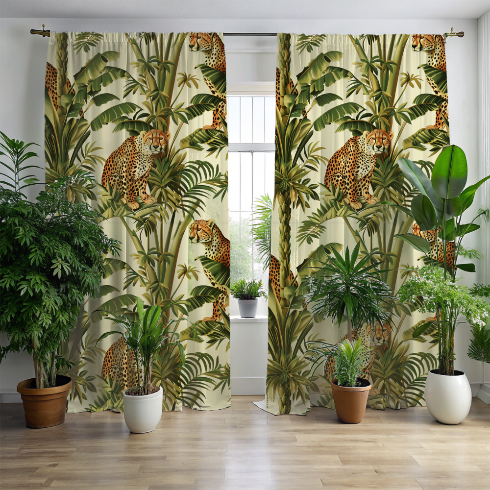 Cheetah Jungle Blackout Window Curtains