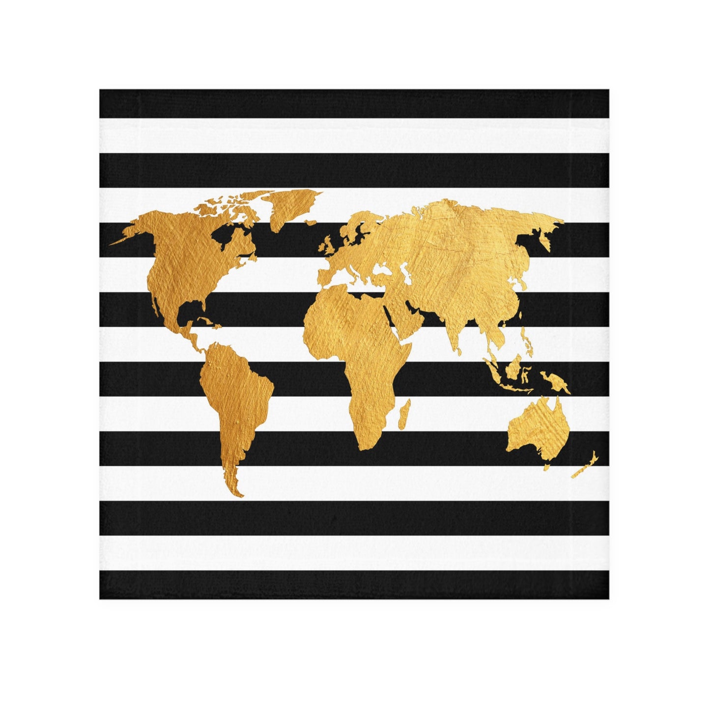 Gold World Map Face Towel