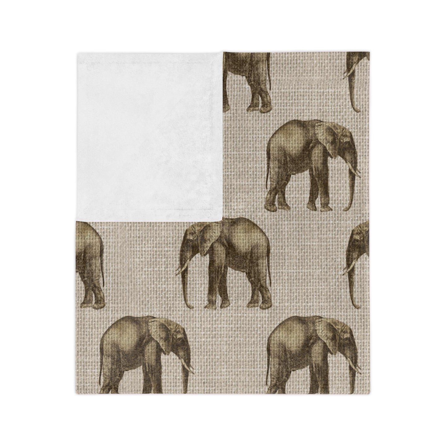 Elephant Velveteen Throw Blanket