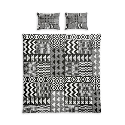 Black White African Mudcloth Cotton Duvet Cover Set