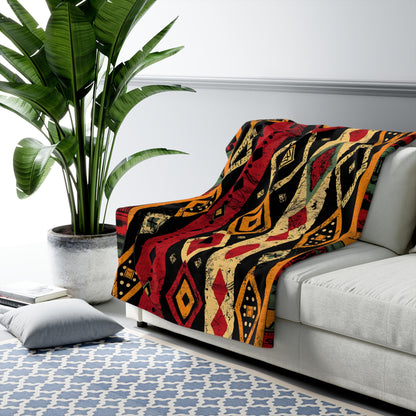 Tribal Geometric Sherpa Fleece Blanket