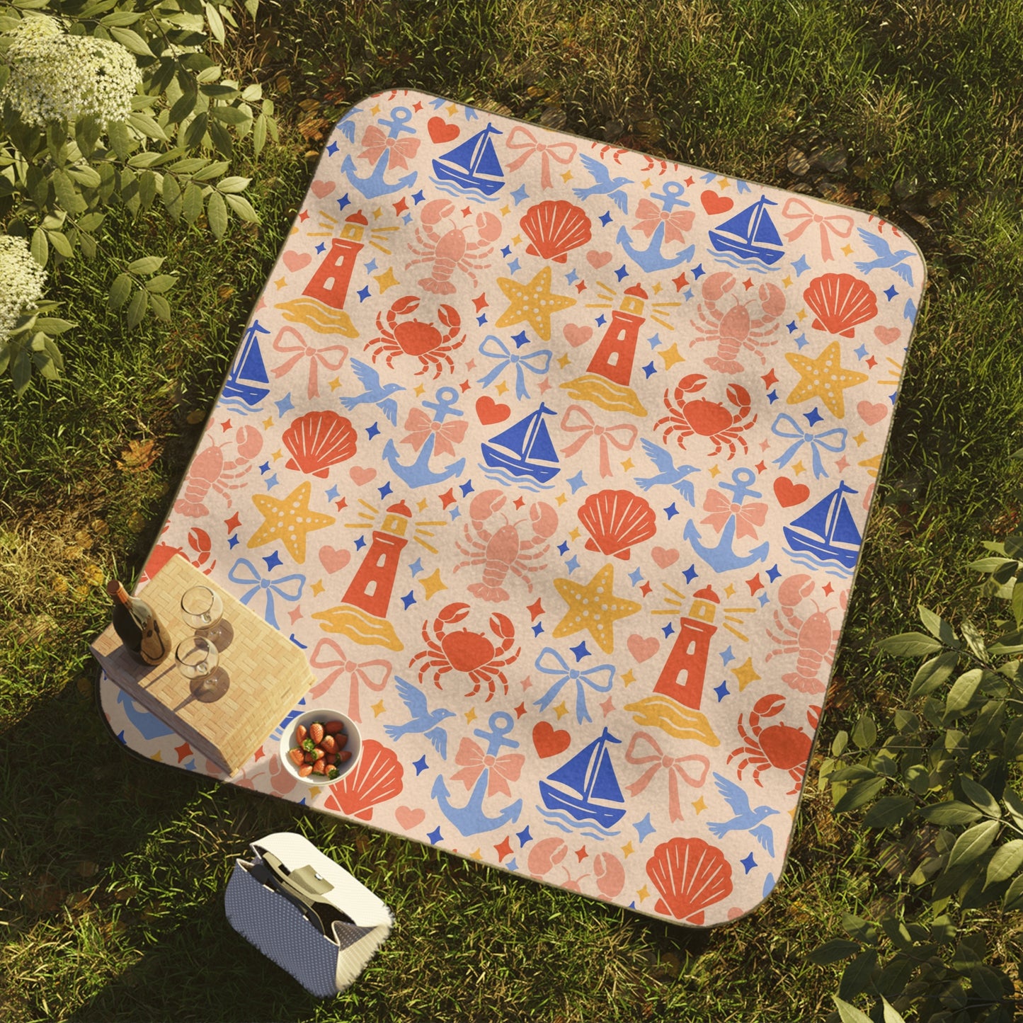 Coastal Crustaceans Picnic Blanket