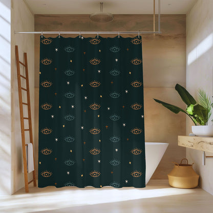 Boho Evil Eye Protection Shower Curtain