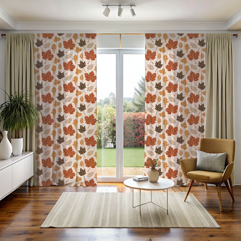 Autumn Leaves Window Curtains