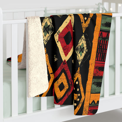 Tribal Geometric Sherpa Fleece Blanket