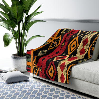 Tribal Geometric Sherpa Fleece Blanket