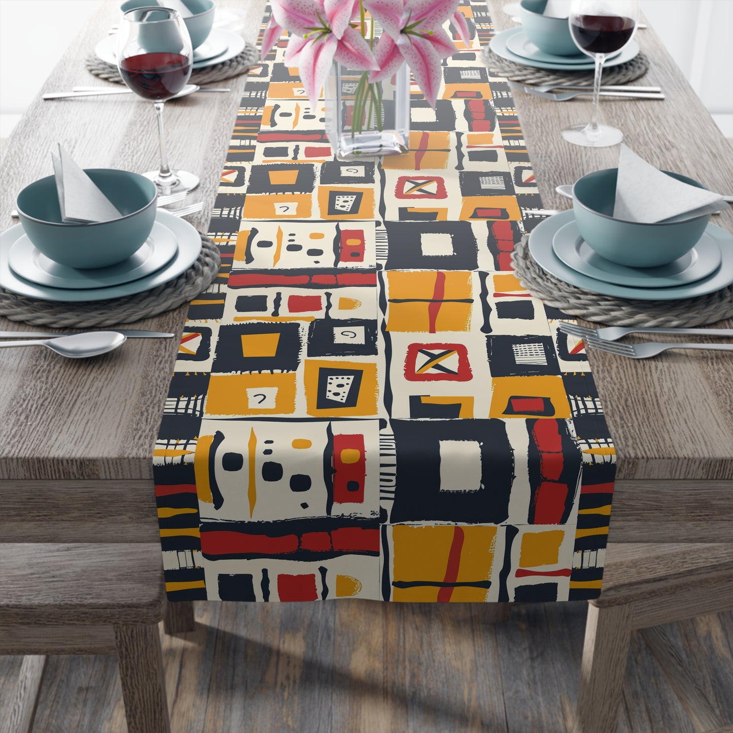 Abstract African Print Table Runner
