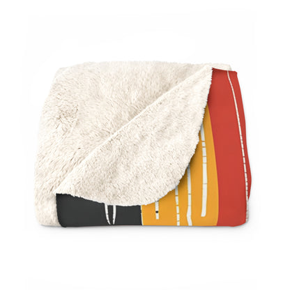 African Mudcloth Pattern Sherpa Blanket