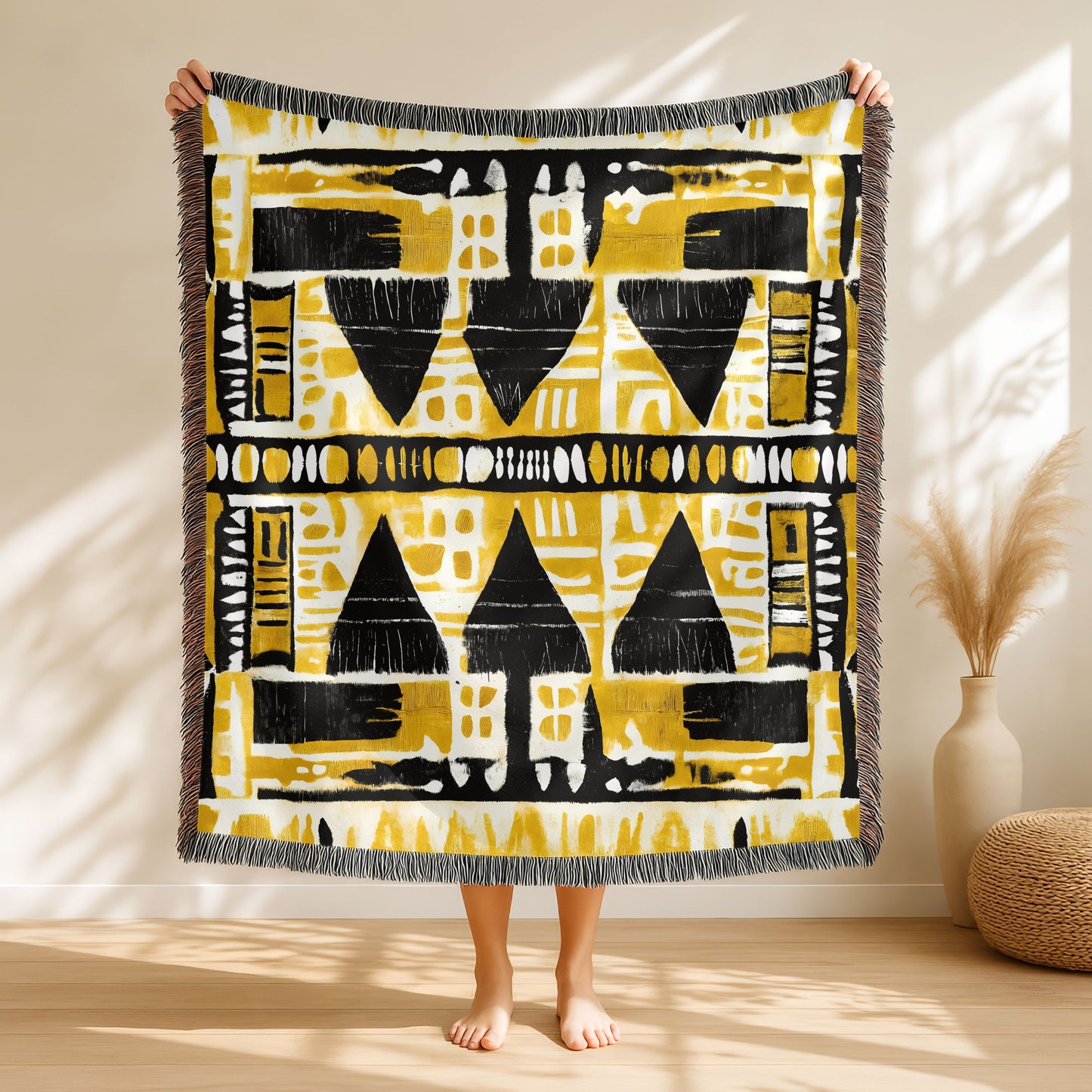 Tribal African Pattern Woven Blanket