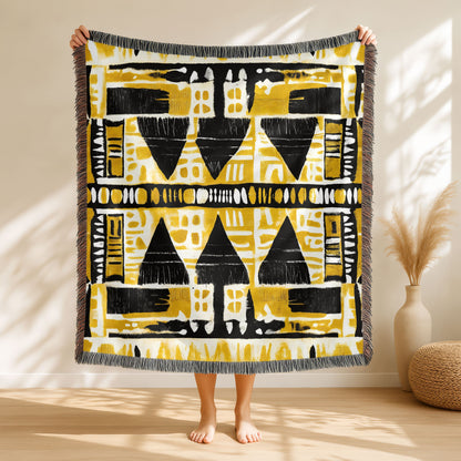 Tribal African Pattern Woven Blanket
