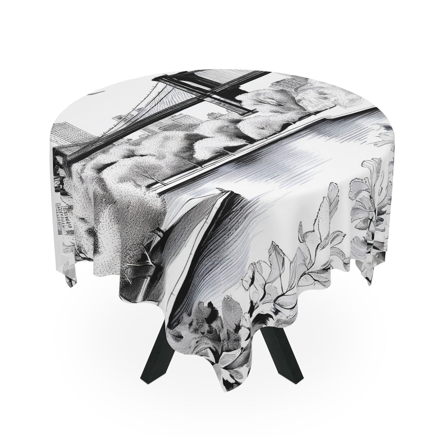 Black & White "Brooklyn" Tablecloth