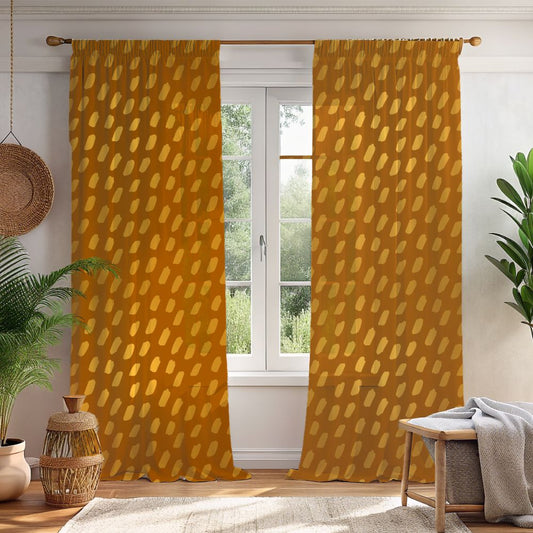 Golden Dots Window Curtains