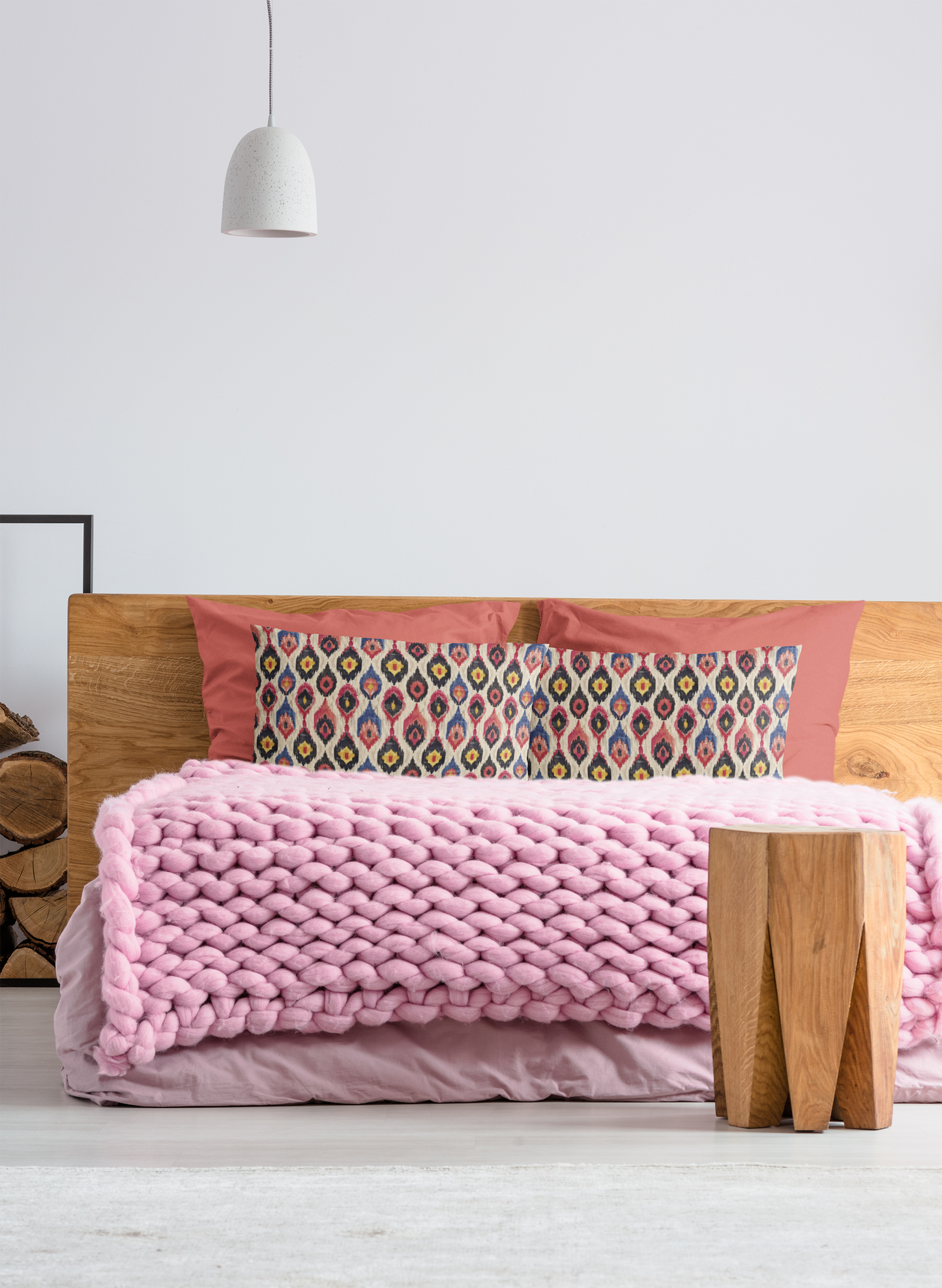 Ethnic Abstract Ikat Pattern Pillow Case