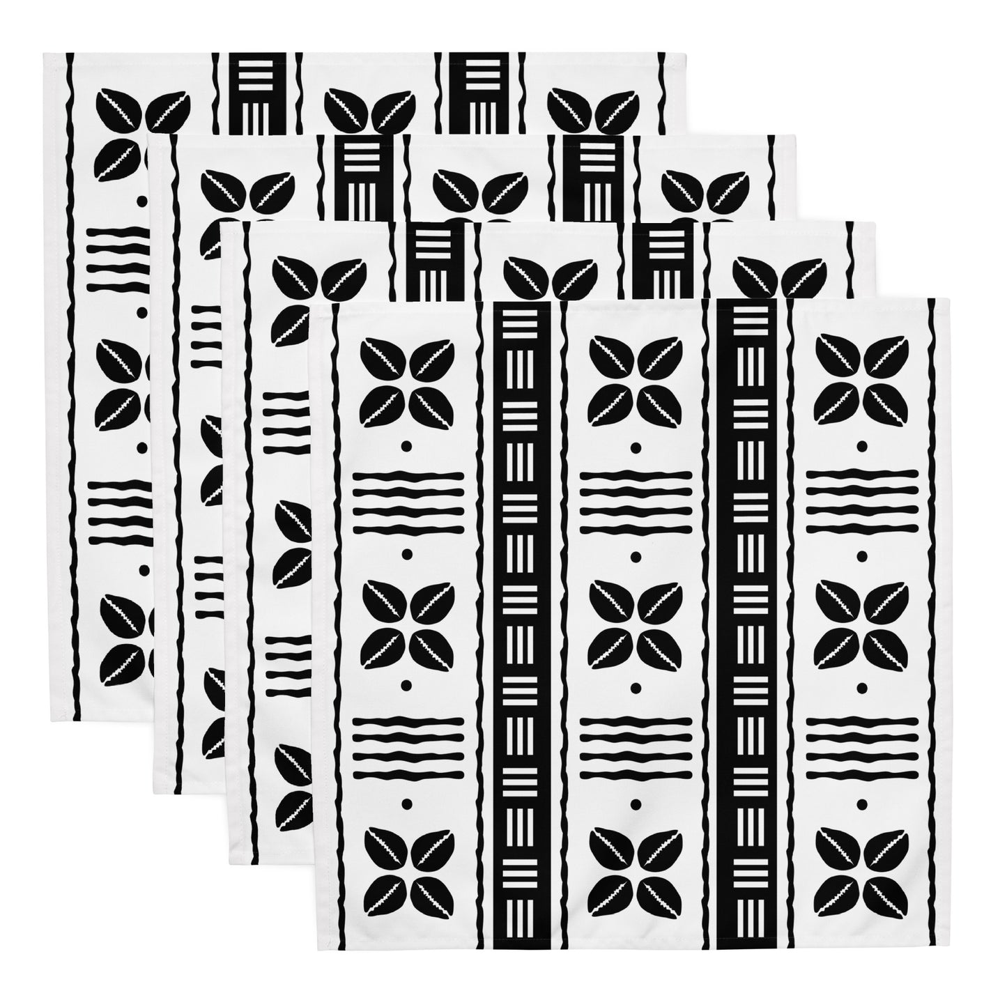 African Shells Napkins Set of 4, White