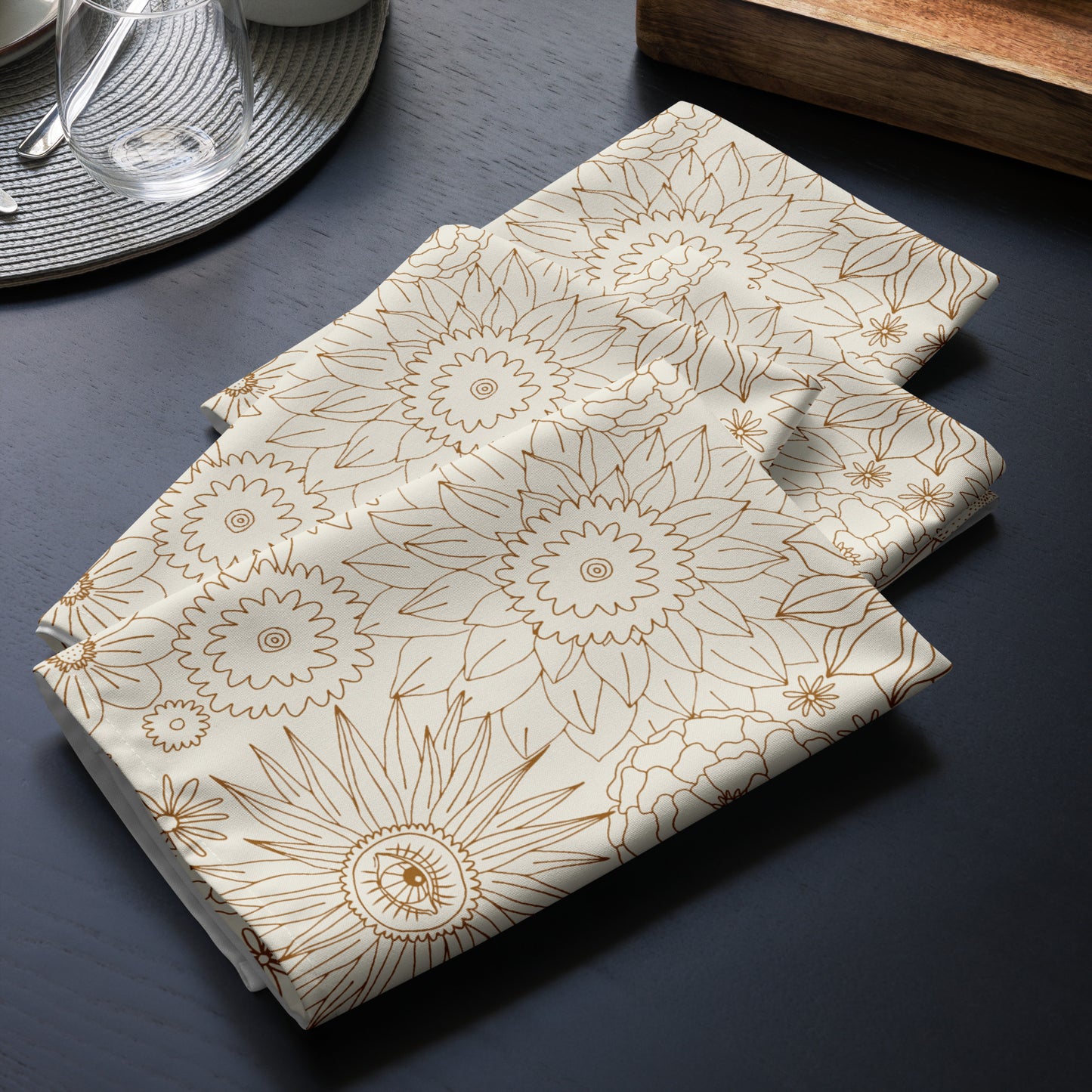 Boho Floral Napkins, 4-set