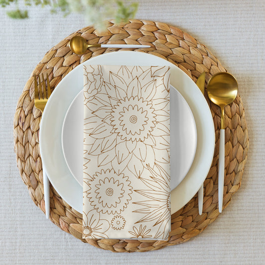 Boho Floral Napkins, 4-set