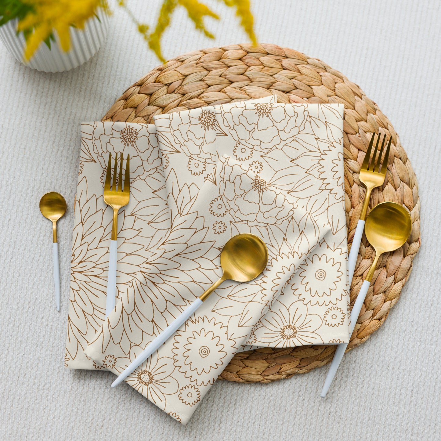 Boho Floral Napkins, 4-set