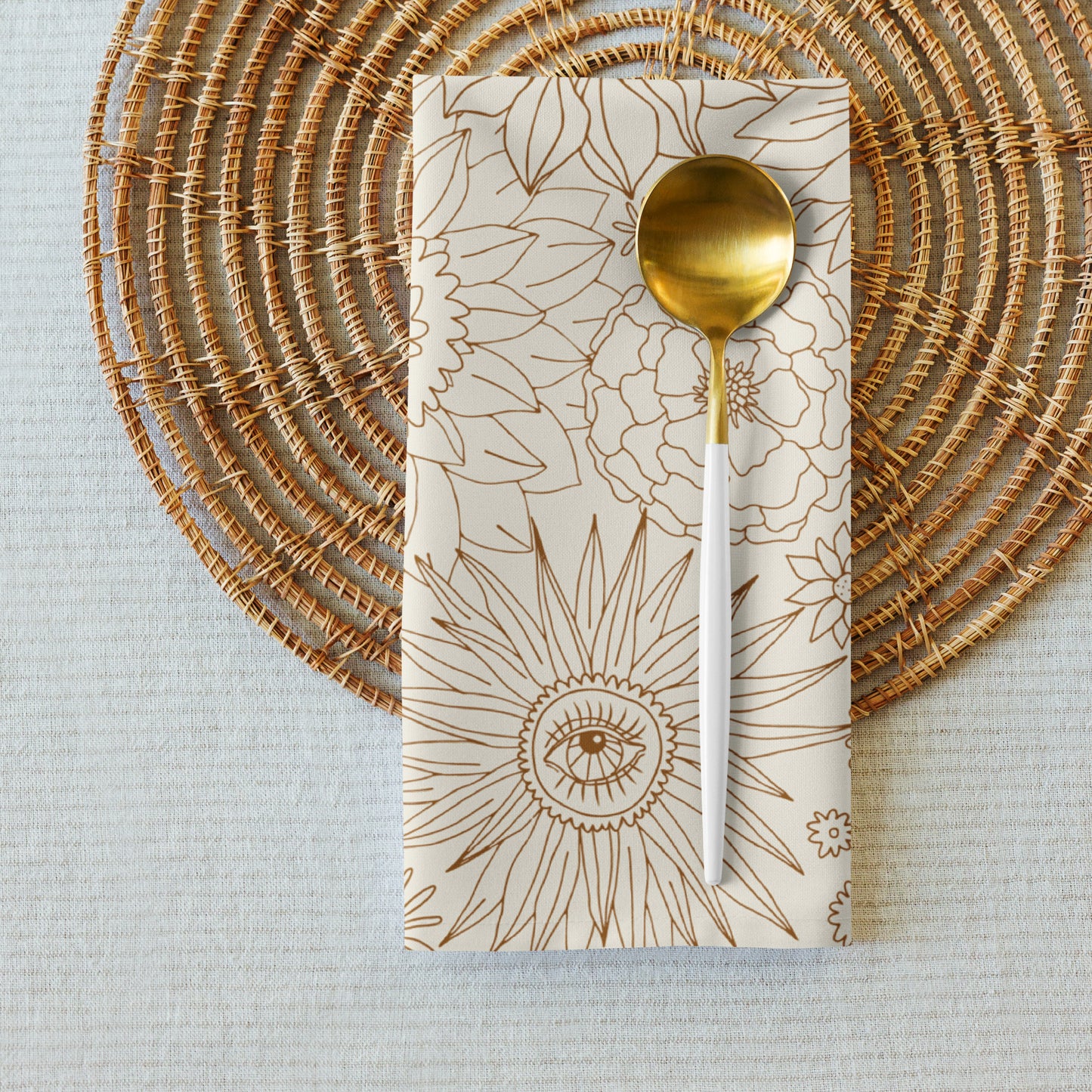 Boho Floral Napkins, 4-set