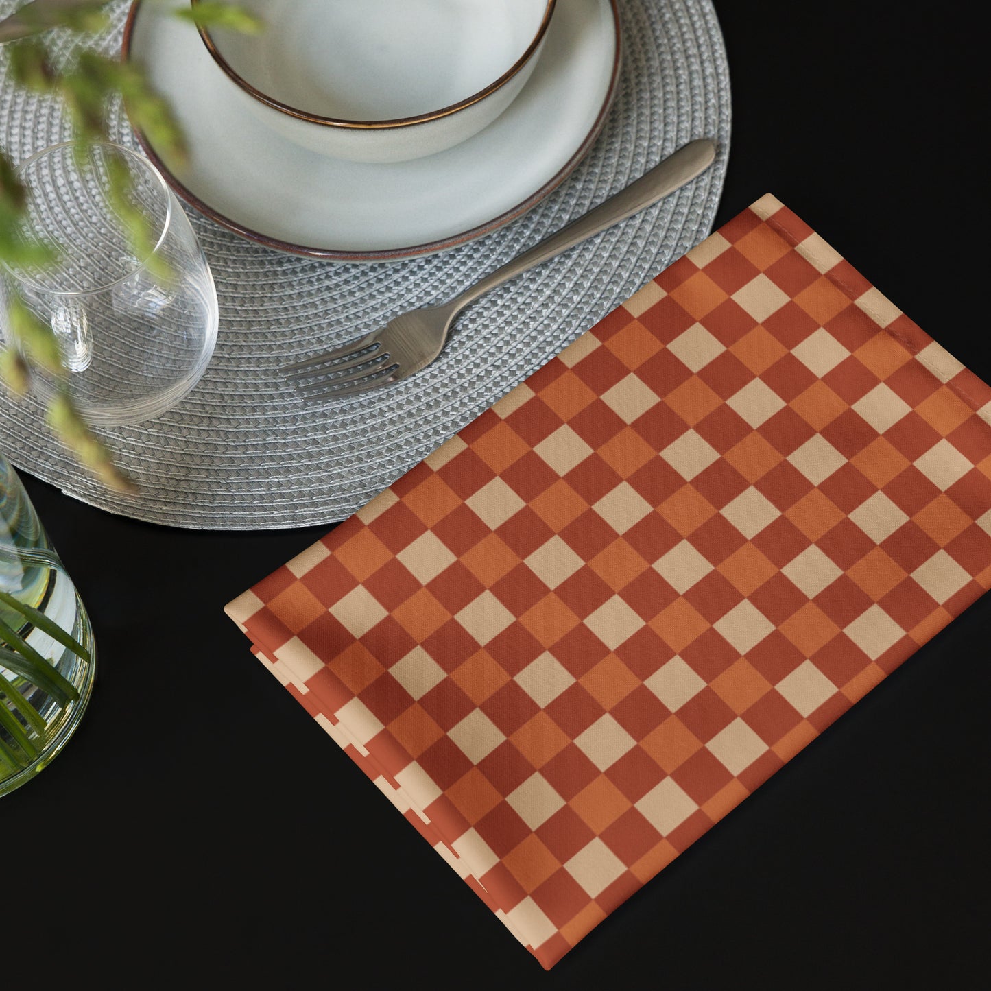 Rustic Checkered Napkins Set