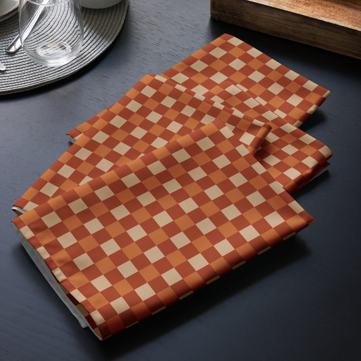 Rustic Checkered Napkins Set