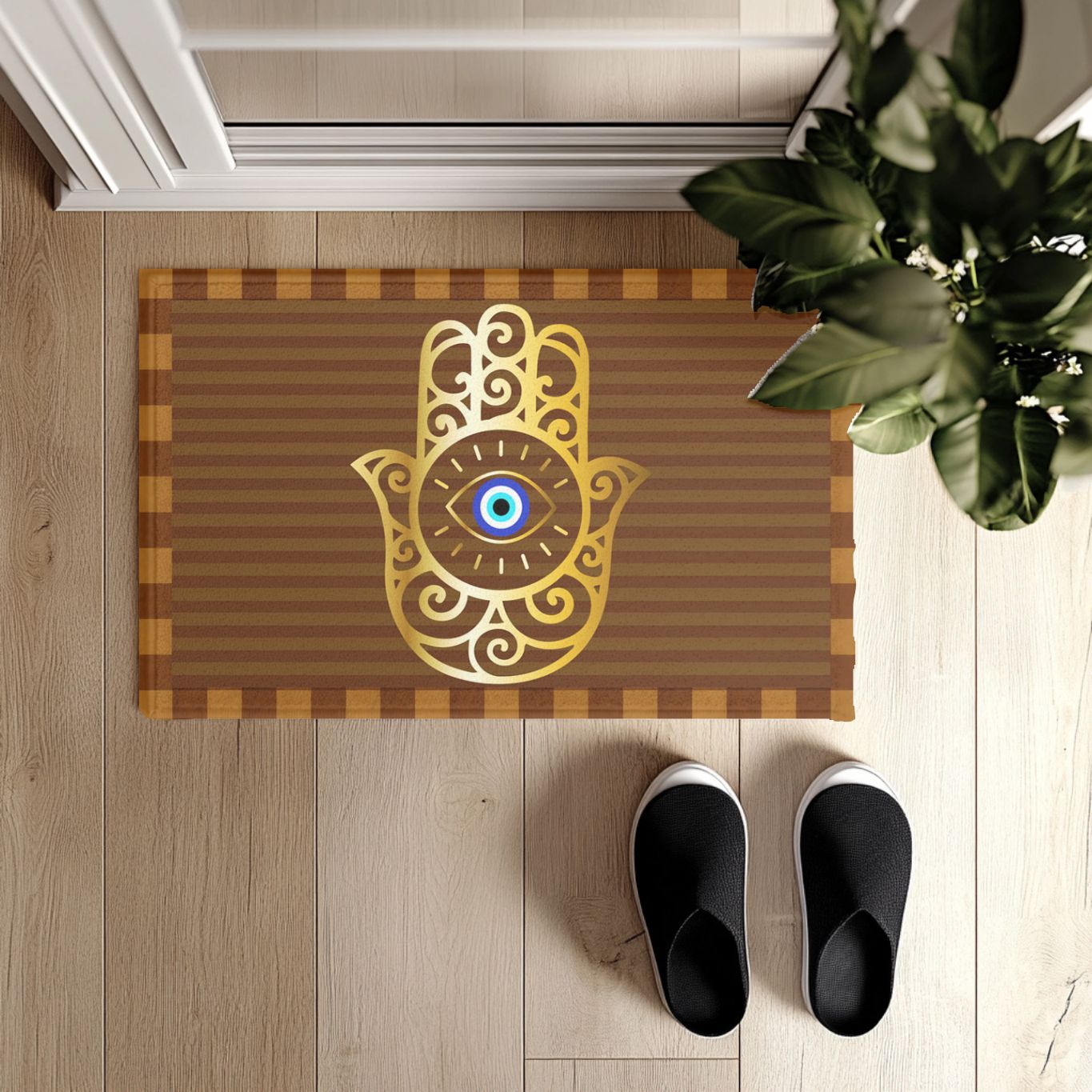 Hamsa Hand Doormat | Evil Eye Welcome Door Mat