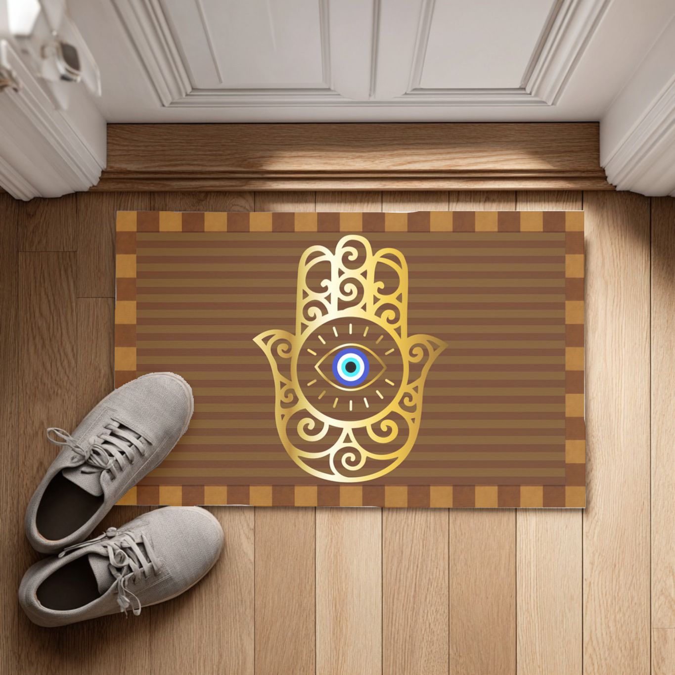 Hamsa Hand Doormat | Evil Eye Welcome Door Mat