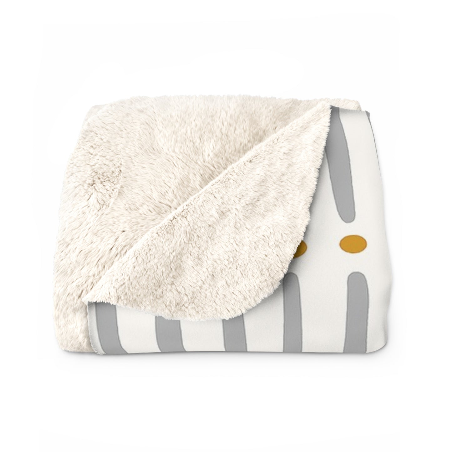White Gold Mudcloth Sherpa Blanket