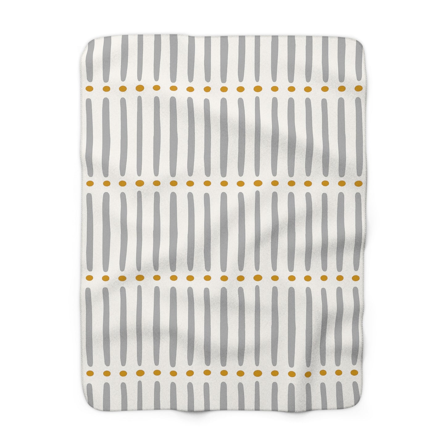 White Gold Mudcloth Sherpa Blanket