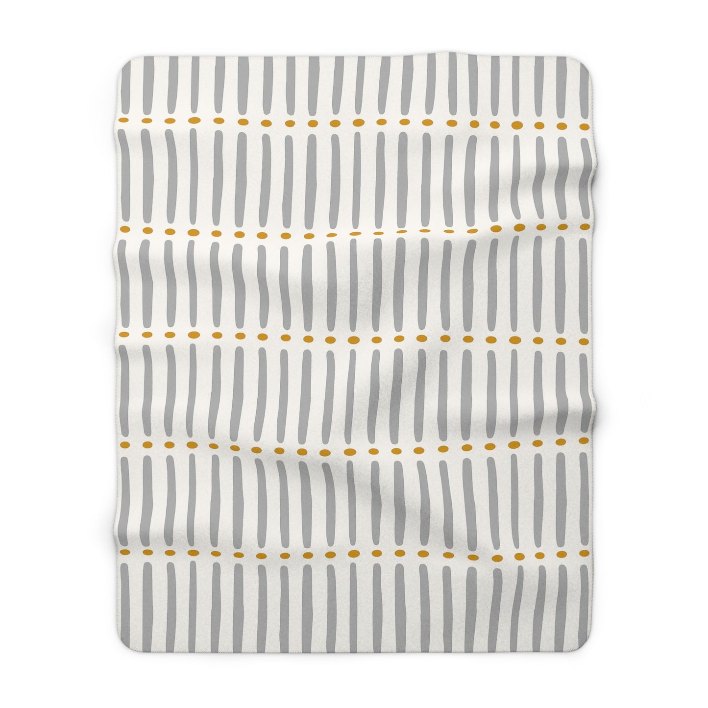 White Gold Mudcloth Sherpa Blanket